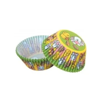 Jednorázové nádobí Košíčky papírové Velikonoce zajíček a kuřátko, 50 ks, v.30xpr.50 mm