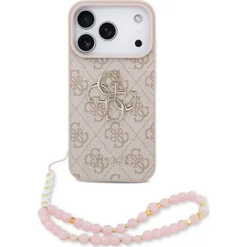 Pouzdro na mobilní telefon Guess kryt na iPhone s náramkem 4G Metal Logo Strap-Růžová / iPhone 17 Pro