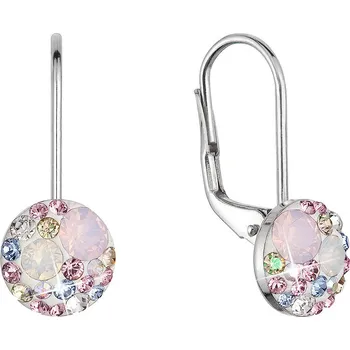 Náušnice Stříbrné náušnice visací s krystaly Swarovski malé 31321.3 magic rose | Elegantní design | Kvalitní zpracování | Dámské naušnice | Dámské šperky | ROMERO rhodiované stříbro, Swarovski krystaly