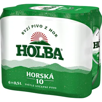 Pivo Holba Horská 10 Světlé výčepní pivo plech (6×0,5 l)