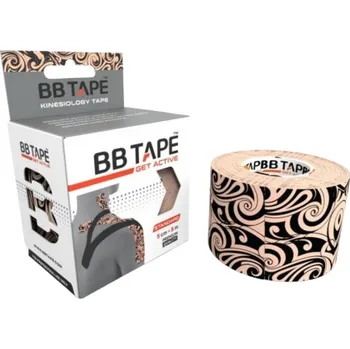 Tejpovací páska BB Tape - Kineziologický tejp s designem tetování 5cm x 5m Béžová