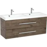 Koupelnová skříňka s dvojumyvadlem SAT Cube Way 120x40 cm dub wellington CUBE2120ZDW 202197958