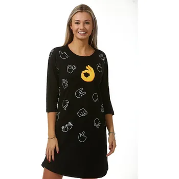 Dámská noční košile Dámská noční košilka Okay hand 1C2826 černá m