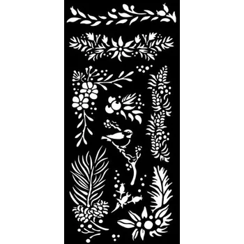 Stamperia Plastová šablona 12x25cm vánoční větvičky