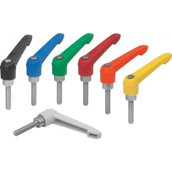 Nábytkové kování Svěrací páky s vnějším závitem a plastovou rukojetí, ocelové části z&nbsp;nerezu K0270.21088X60