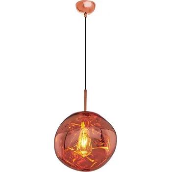 Lustr na lanku CRUMPLED 1xE27/24W/230V pr. 26 cm měděná