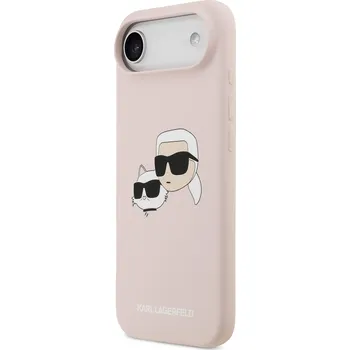Pouzdro na mobilní telefon Karl Lagerfeld Liquid Silicone Double Heads Magsafe Zadní Kryt-Růžová / iPhone Air