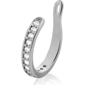 Náušnice Troli Elegantní ocelová single záušnice s krystaly + 2 měsíce na vrácení zboží