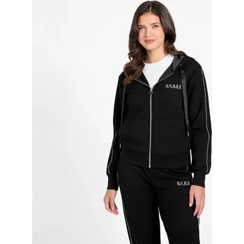Dámská mikina Dámská Mikina GUESS NEW HOODED SCUBA SWEATSHIRT W6RQ12KBYE2-JBLK – Černá M