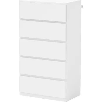 Komoda HOMCOM Příborník komoda, 5 zásuvek, 55 cm x 34 cm x 100 cm, bílý