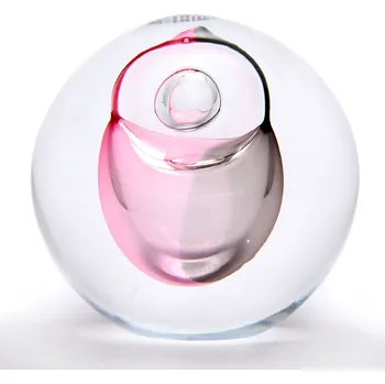 Artcristal Bohemia Skleněné těžítko koule 07, Růžová / Kouřově černá, 6 cm | České sklo z rodinné sklárny