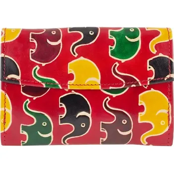 Peněženka Dámská kožená peněženka Envelope Sloni červená 14 x 10 cm