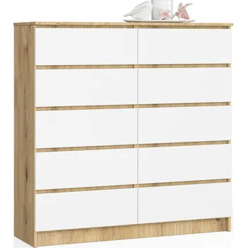 Dětská skříň KOMODA K120 10SZ CLP PK DUB ARTISAN / BÍLÁ