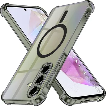 Techsuit - nárazuvzdorný průhledný silikonový MagSafe - Samsung Galaxy A35 5G - kouřově černý