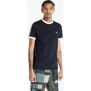 Pánské oblečení Tričko FRED PERRY Taped Ringer T-shirt Black L