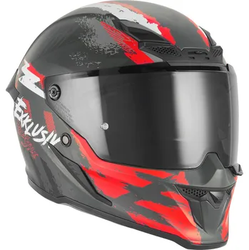 Helma na motorku přilba GOLIATH CUT´D, NOX EXKLUSIV (černá matná, červená) 2026 Velikost: 2XL