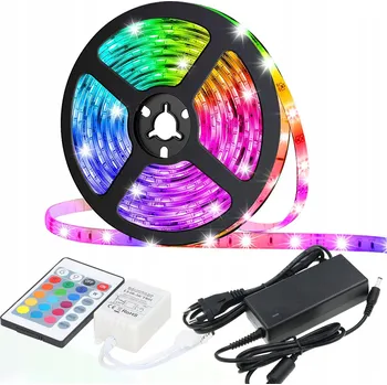 LED páska RGB pásek 150 LED 5m + Dálkový Ovladač | SADA | Premium