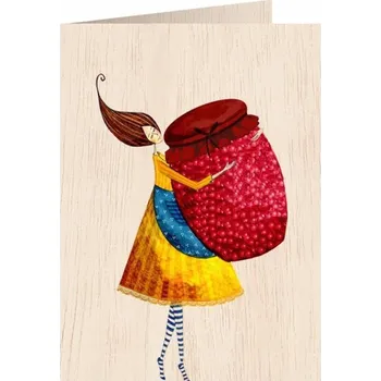 Obraz Dřevěné přání C6 + obálka - Žena se sklenicí