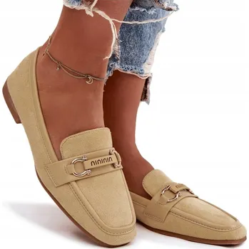 Dámské mokasíny Dámské mokasíny loafers s ozdobným prvkem, plochý podpatek, žluté, velikost 41