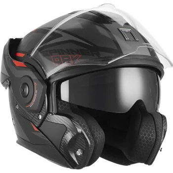 Motodoplněk přilba SPINNER ARK, NOX PREMIUM (černá matná, červená) 2026 Velikost: 2XL