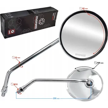 Zrcátko pro motocykl Zrcátko pravé + levé na motocykl, závit: R+R M10 Barton Ranger Classic