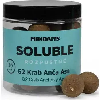 MIKBAITS Rozpustné SOLUBLE boilie 250ml - G2 Krab Ančovička Asa 20mm