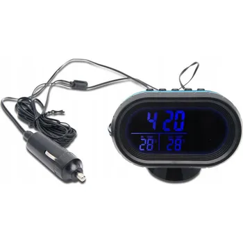 Meteostanice 4v1 LCD Automobilový teploměr, meteostanice, voltmetr -10 až 50 stupňů