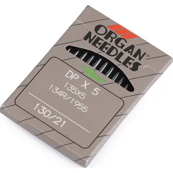 Nástroj na niť a příze Strojové jehly do průmyslových strojů 70; 80; 90; 100; 130 Organ, střední, 130 nikl