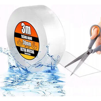 NANO OBOUSTRANNÁ PÁSKA OPAKOVANĚ POUŽITELNÁ SILNÁ MONTÁŽNÍ 3m