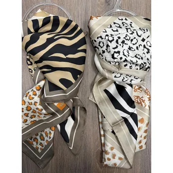 Šátek Dámský elegantní šátek vzor LM-16618 barva: hnědá