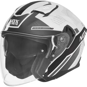 Helma na motorku přilba N130 EKTO, NOX (bílá, černá) 2026 Velikost: L