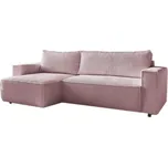 Růžová manšestrová rozkládací rohová variabilní pohovka Nihad – Bobochic Paris ID_1325740