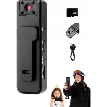 IP kamera MINI KAPESNÍ KAMERA 1080P S OTOČNOU ČOČKOU 180°, TĚLESNÁ KAMERA SD