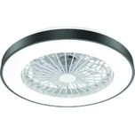ACA Lighting černý stropní ventilátor se stmívatelným LED svítidlem 50cm s dálkovým ovládáním FANOKBL10G