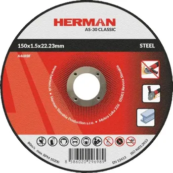 Brusný kotouč HERMAN Řezný kotouč na ocel 150x1,5x22,23 mm AS-30 Classic