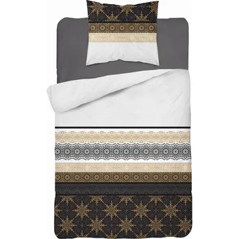 Povlečení Povlečení 140x200 glamour ornamenty grafitová zlatá