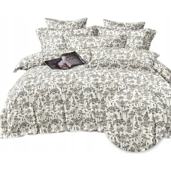 Povlečení Sada povlečení 160x200 mikrovlákno tmavě modré s puntíky a proužky