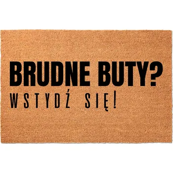 Rohožka KOKOSOVÁ VSTUPNÍ ROHOŽKA 40X60 KE DVEŘÍM S HUMOREM - ZÁBAVNÁ "STYĎ SE"
