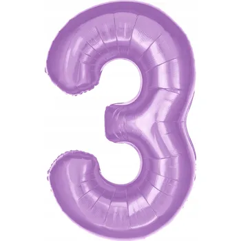 Balónek Fóliový balónek ve tvaru číslice 3, světle fialový, 100 cm