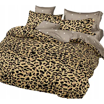 Povlečení Sada povlečení 3dílná 160x200 + povlaky na polštáře bavlněný satén panterka (leopardí vzor)