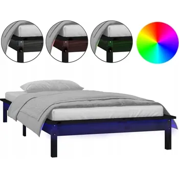 Postel Rám postele s LED osvětlením, černý, 212 x 101,5 x 26 cm, pro matraci 90 x 200 cm