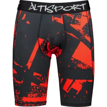Dámské kalhoty Pánské sportovní legíny nad kolena premium ALTISPORT VOJ/ALM079LEG02 ČERNOČERVENÁ XXXL