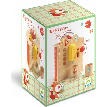 Dřevěná hračka Djeco: Hraní rolí - Kávovar se zvukem 3+ 5521