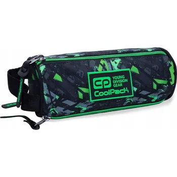 Penál Školní penál CoolPack Omni Tuba tříkomorový Electric Green pro chlapce
