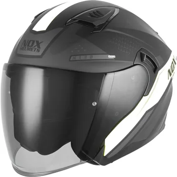 Helma na motorku přilba N130 EKTO, NOX (černá matná, bílá) 2026 Velikost: M