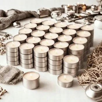 Svíčka Sójové Svíčky Čajové Světlo Tealight 10 kusů Bez Vůně
