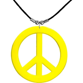 Karnevalový doplněk Žlutý hippie náhrdelník