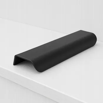 Nábytkové kování Nábytková úchytka hranová černá matná 40 x 4 x 1,8 cm