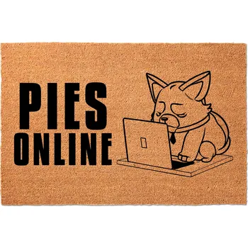 Rohožka KOKOSOVÁ VSTUPNÍ ROHOŽKA 40X60CM KE DVEŘÍM VTIPNÁ S MOTIVEM PSA ONLINE