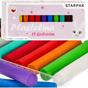 Modelovací hmota Plastelína 12 barev Rabbit STARPAK 536771